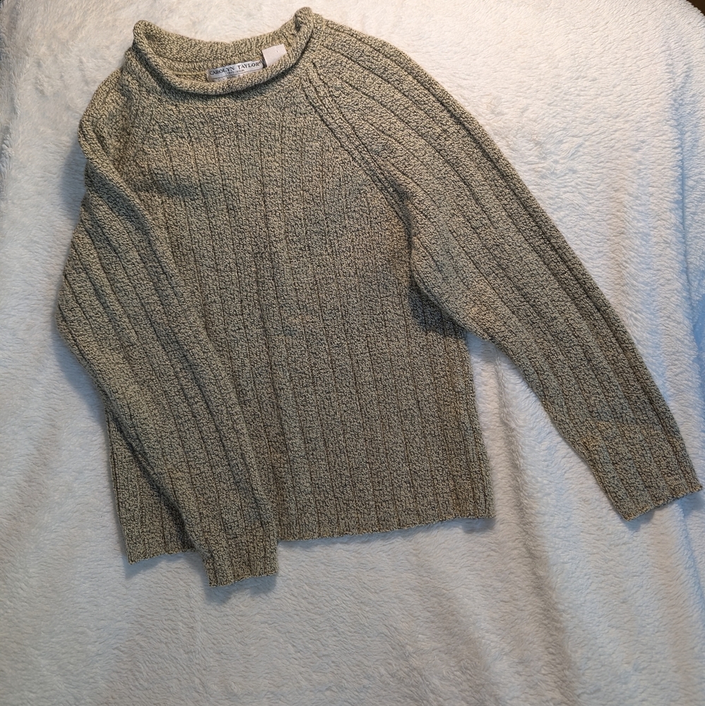 Carolyn Taylor Essentials - Tan & Black Knitted Turtleneck Sweater